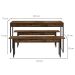 Conjunto de Mesa de Jantar com 2 Bancos Studio Carvalho Dark e Preto
