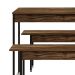Conjunto de Mesa de Jantar com 2 Bancos Studio Carvalho Dark e Preto
