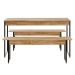 Conjunto de Mesa de Jantar com 2 Bancos Studio Carvalho e Preto