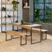 Conjunto de Mesa de Jantar com 2 Bancos Studio Carvalho e Preto