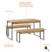 Conjunto de Mesa de Jantar com 2 Bancos Studio Carvalho e Preto