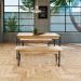 Conjunto de Mesa de Jantar com 2 Bancos Studio Carvalho e Preto