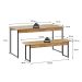 Conjunto de Mesa de Jantar com 2 Bancos Studio Carvalho e Preto