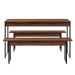 Conjunto de Mesa de Jantar com 2 Bancos Studio Nogal e Preto