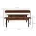 Conjunto de Mesa de Jantar com 2 Bancos Studio Nogal e Preto