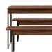 Conjunto de Mesa de Jantar com 2 Bancos Studio Nogal e Preto