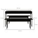 Conjunto de Mesa de Jantar com 2 Bancos Studio Preto