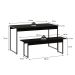 Conjunto de Mesa de Jantar com 2 Bancos Studio Preto