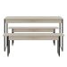 Conjunto de Mesa de Jantar com 2 Bancos Studio Snow e Preto