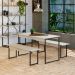 Conjunto de Mesa de Jantar com 2 Bancos Studio Snow e Preto