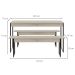Conjunto de Mesa de Jantar com 2 Bancos Studio Snow e Preto