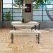 Conjunto de Mesa de Jantar com 2 Bancos Studio Snow e Preto