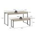 Conjunto de Mesa de Jantar com 2 Bancos Studio Snow e Preto
