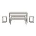 Conjunto de Mesa de Jantar com 2 Bancos e 2 Banquetas Studio Branco Chess e Preto