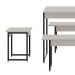 Conjunto de Mesa de Jantar com 2 Bancos e 2 Banquetas Studio Branco Chess e Preto