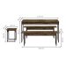 Conjunto de Mesa de Jantar com 2 Bancos e 2 Banquetas Studio Carvalho Dark e Preto