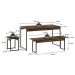 Conjunto de Mesa de Jantar com 2 Bancos e 2 Banquetas Studio Carvalho Dark e Preto