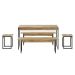 Conjunto de Mesa de Jantar com 2 Bancos e 2 Banquetas Studio Carvalho e Preto