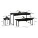 Conjunto de Mesa de Jantar com 2 Bancos e 2 Banquetas Studio Preto