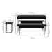 Conjunto de Mesa de Jantar com 2 Bancos e 2 Banquetas Studio Preto