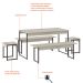 Conjunto de Mesa de Jantar com 2 Bancos e 2 Banquetas Studio Snow e Preto