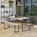 Conjunto de Mesa de Jantar com Banco Studio Branco Chess e Preto
