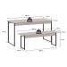 Conjunto de Mesa de Jantar com Banco Studio Branco Chess e Preto