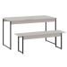 Conjunto de Mesa de Jantar com Banco Studio Branco Chess e Preto