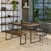 Conjunto de Mesa de Jantar com Banco Studio Carvalho Dark e Preto