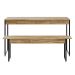 Conjunto de Mesa de Jantar com Banco Studio Carvalho e Preto