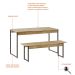 Conjunto de Mesa de Jantar com Banco Studio Carvalho e Preto