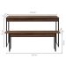 Conjunto de Mesa de Jantar com Banco Studio Nogal e Preto