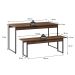 Conjunto de Mesa de Jantar com Banco Studio Nogal e Preto
