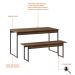 Conjunto de Mesa de Jantar com Banco Studio Nogal e Preto