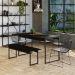 Conjunto de Mesa de Jantar com Banco Studio Preto