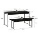 Conjunto de Mesa de Jantar com Banco Studio Preto