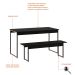 Conjunto de Mesa de Jantar com Banco Studio Preto