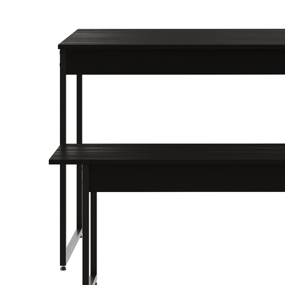 Conjunto de Mesa de Jantar com Banco Studio Preto