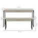 Conjunto de Mesa de Jantar com Banco Studio Snow e Preto