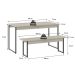 Conjunto de Mesa de Jantar com Banco Studio Snow e Preto