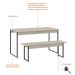 Conjunto de Mesa de Jantar com Banco Studio Snow e Preto
