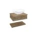 Conjunto para Banheiro Bancada com Cuba L42 Abaulada e Prateleira City 605 Carvalho