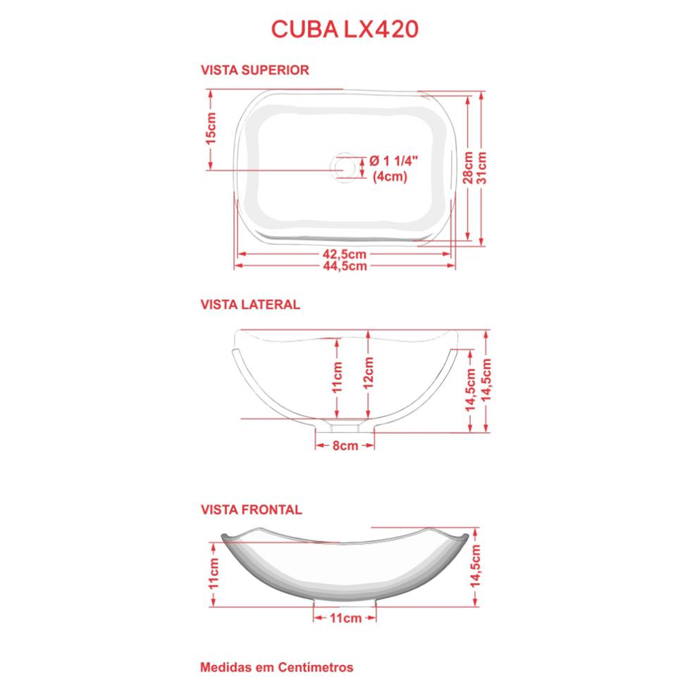 Conjunto para Banheiro Bancada com Cuba L42 Abaulada e Prateleira City 605 Carvalho