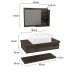 Conjunto para Banheiro Bancada com Cuba Q39 Quadrada, Prateleira e Espelheira City 806 Carvalho Dark