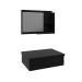 Conjunto para Banheiro Bancada com Cuba R30 Redonda e Espelheira City 601 Preto Ônix