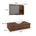 Conjunto para Banheiro Bancada com Cuba R35 Redonda e Espelheira City 801 Nogal