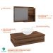 Conjunto para Banheiro Bancada com Cuba R35 Redonda e Espelheira City 801 Nogal