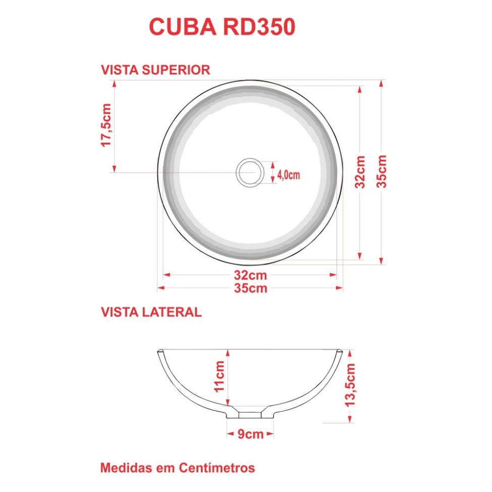 Conjunto para Banheiro Bancada com Cuba R35 Redonda e Espelheira City 801 Nogal