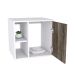 Conjunto para Banheiro Gabinete e Espelheira Soft 500 Branco Chess e Carvalho Dark