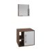Conjunto para Banheiro Gabinete e Espelheira Soft 500 Nogal e Branco Chess